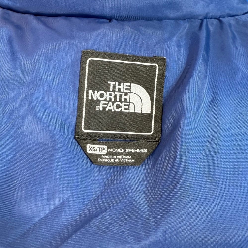 The North Face Women's Plaid‎ Puffer Vest Blue Purple Gold Padded Gilet Size XS - Picture 3 of 10